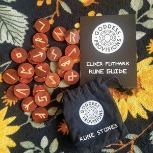 Elder Futhark Runes and Guide book set